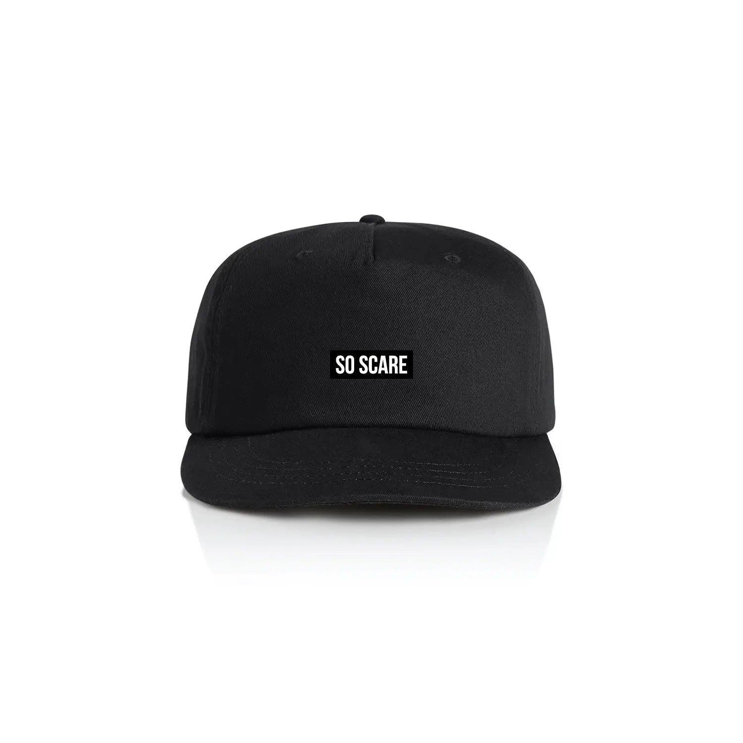 5 PANEL HAT - BLACK SO SCARE SOCIAL CLUB