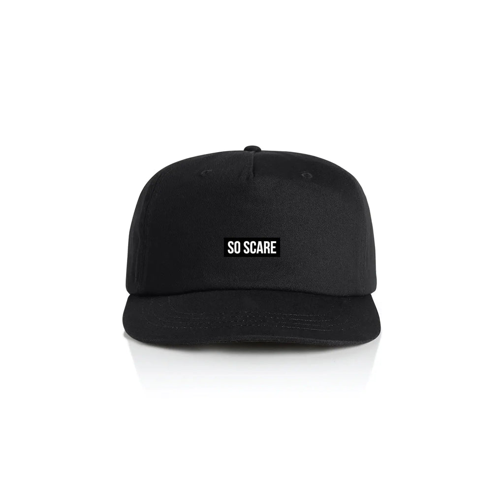 5 PANEL HAT - BLACK SO SCARE SOCIAL CLUB