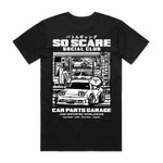 CAR PARTS GARAGE SHIRT SO SCARE SOCIAL CLUB