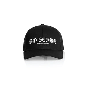 OLD ENGLISH TRUCKER HAT SO SCARE SOCIAL CLUB