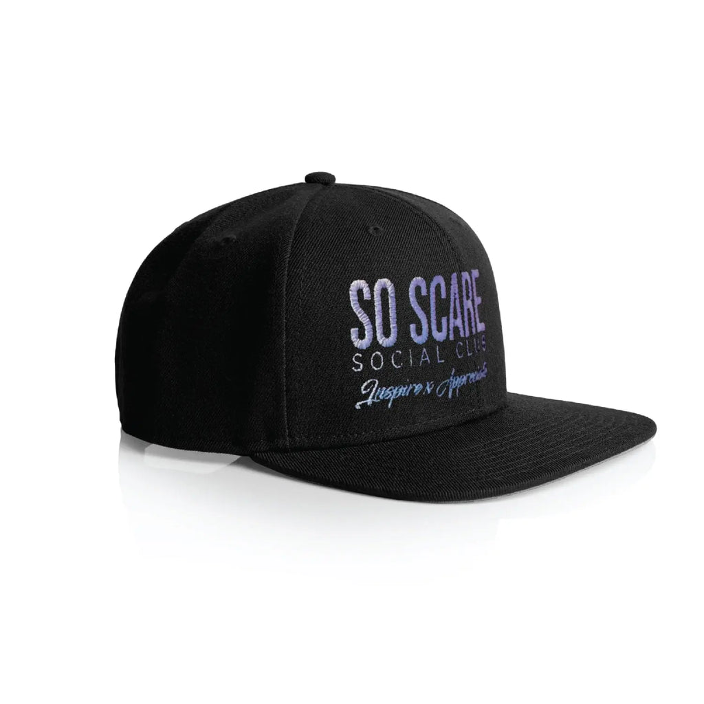 SNAPBACK HAT - BLACK SO SCARE SOCIAL CLUB