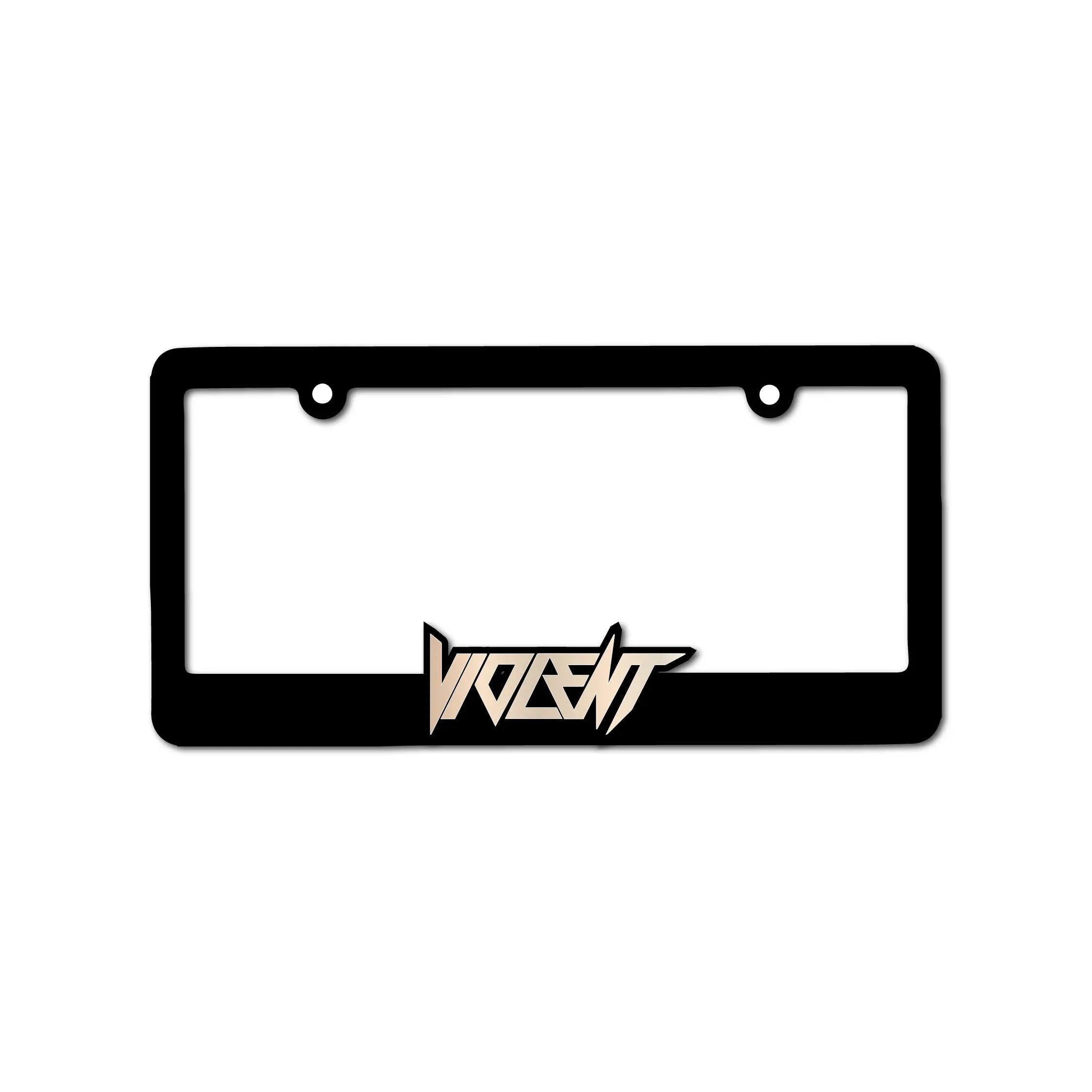 VIOLENT LICENSE PLATE FRAME - GOLD OILSLICK SO SCARE SOCIAL CLUB