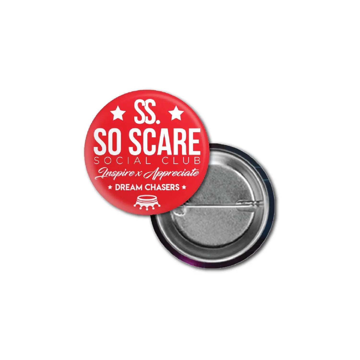 DREAM CHASERS CREST METAL PIN SO SCARE SOCIAL CLUB