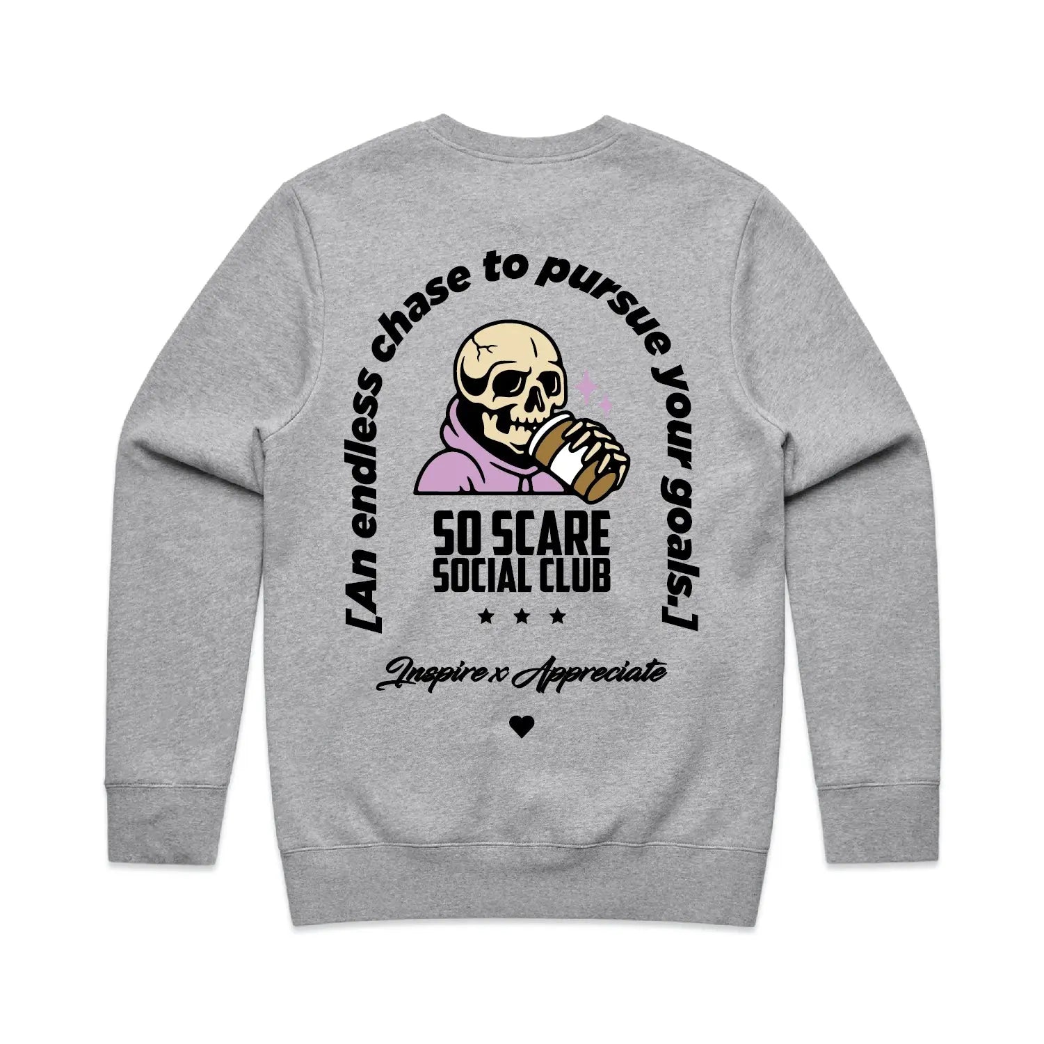 HEADSTONE CREWNECK SO SCARE SOCIAL CLUB