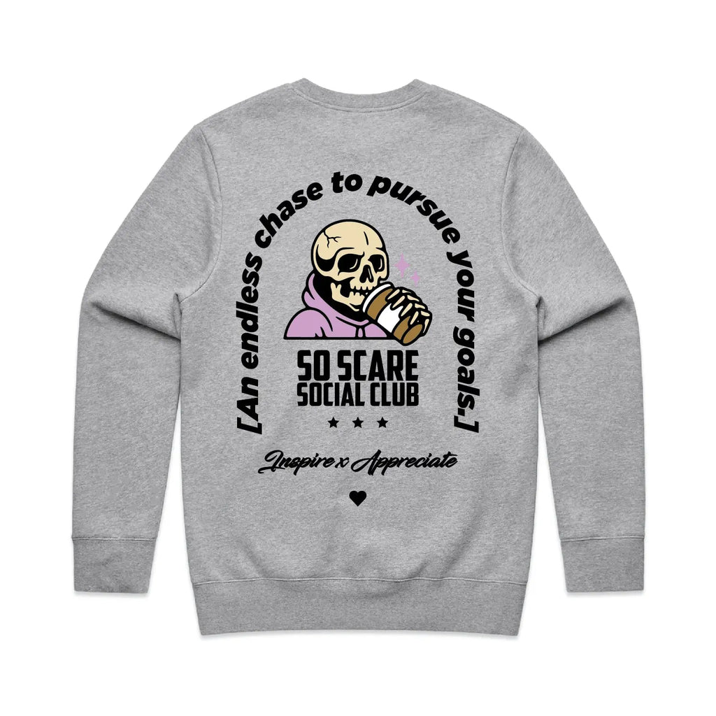 HEADSTONE CREWNECK SO SCARE SOCIAL CLUB