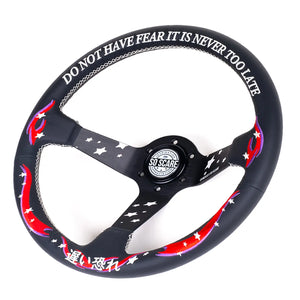 LOW CAR STYLE STEERING WHEEL [GENUINE LEATHER] SO SCARE SOCIAL CLUB