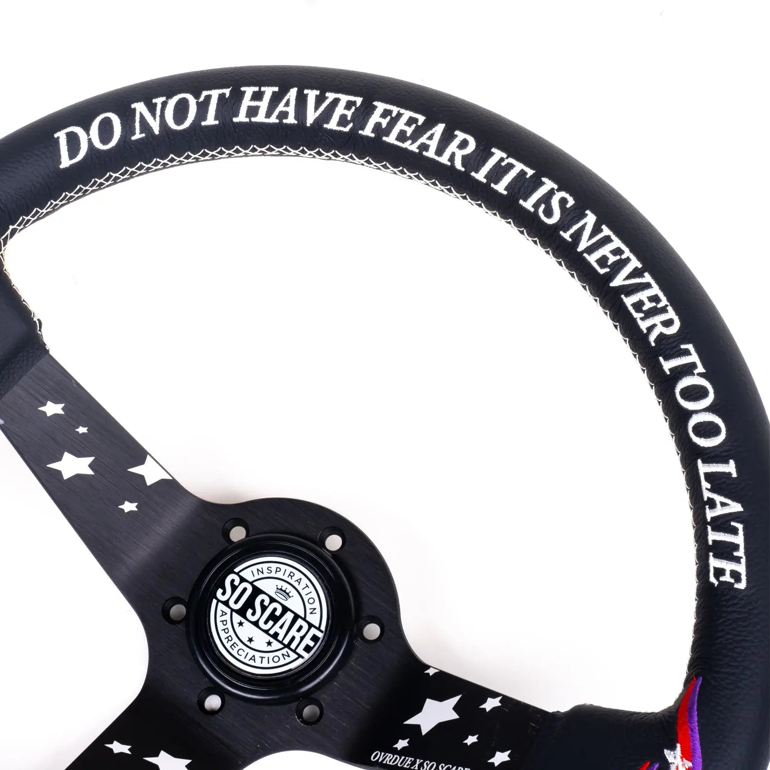 LOW CAR STYLE STEERING WHEEL [GENUINE LEATHER] SO SCARE SOCIAL CLUB