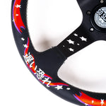 LOW CAR STYLE STEERING WHEEL [GENUINE LEATHER] SO SCARE SOCIAL CLUB