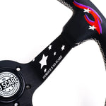 LOW CAR STYLE STEERING WHEEL [GENUINE LEATHER] SO SCARE SOCIAL CLUB