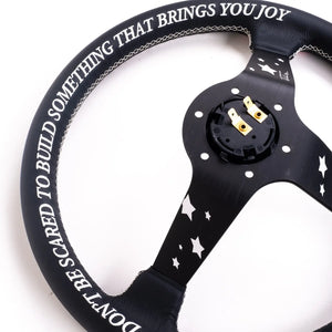 LOW CAR STYLE STEERING WHEEL [GENUINE LEATHER] SO SCARE SOCIAL CLUB