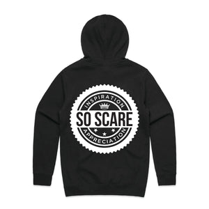 SIGNATURE HOODED SWEATSHIRT - BLACK SO SCARE SOCIAL CLUB