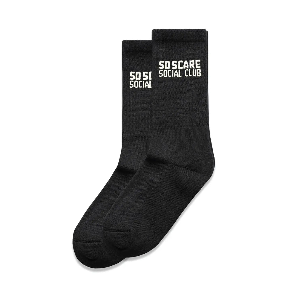 SO SCARE SOCKS - BLACK SO SCARE SOCIAL CLUB