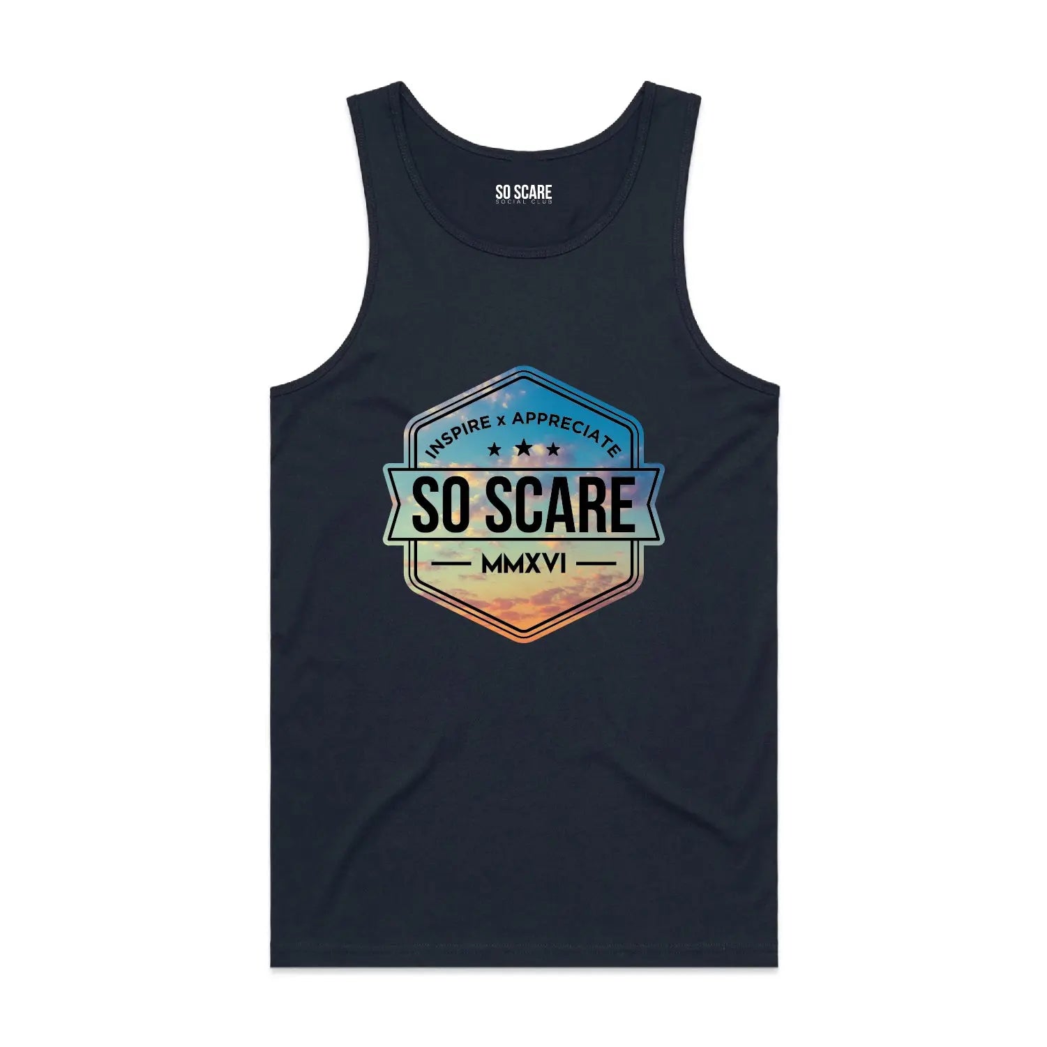 TANK TOP - BLUE SO SCARE SOCIAL CLUB