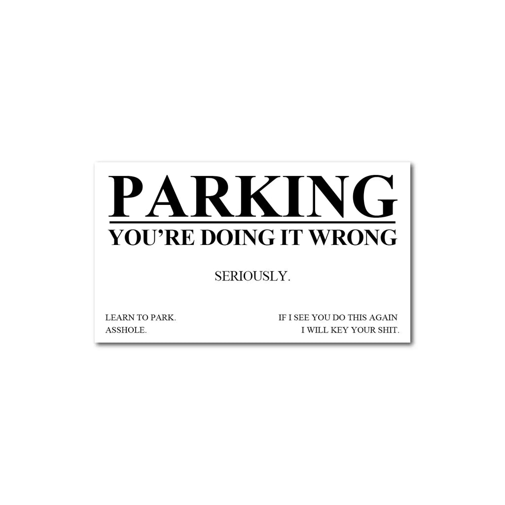 YOU SUCK AT PARKING CARDS - AGGRESSIVE SO SCARE SOCIAL CLUB