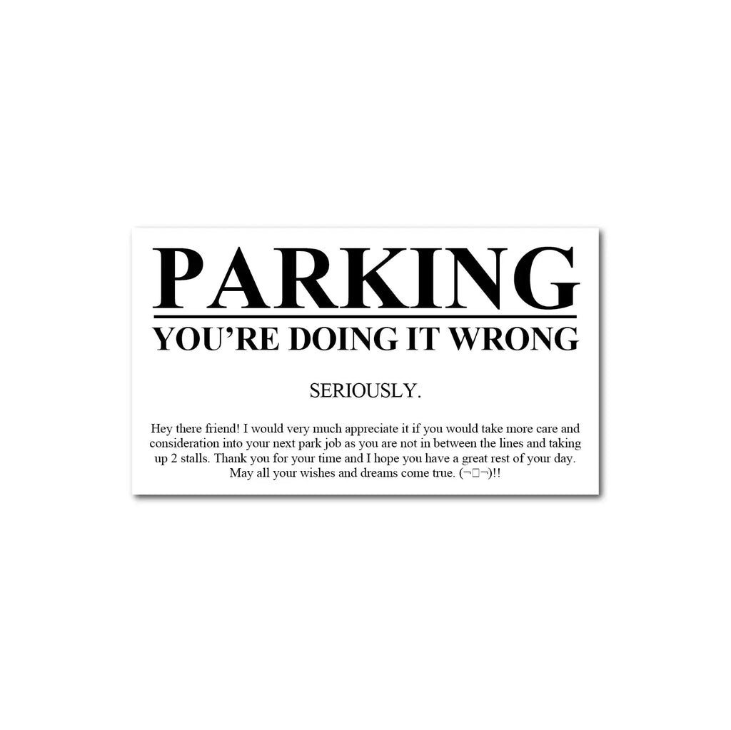 YOU SUCK AT PARKING CARDS - PASSIVE AGGRESSIVE SO SCARE SOCIAL CLUB